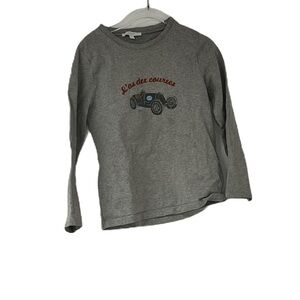 Jacadi Paris Gray Girls 1978 Vintage Speed Car Graphic Tee Size 6